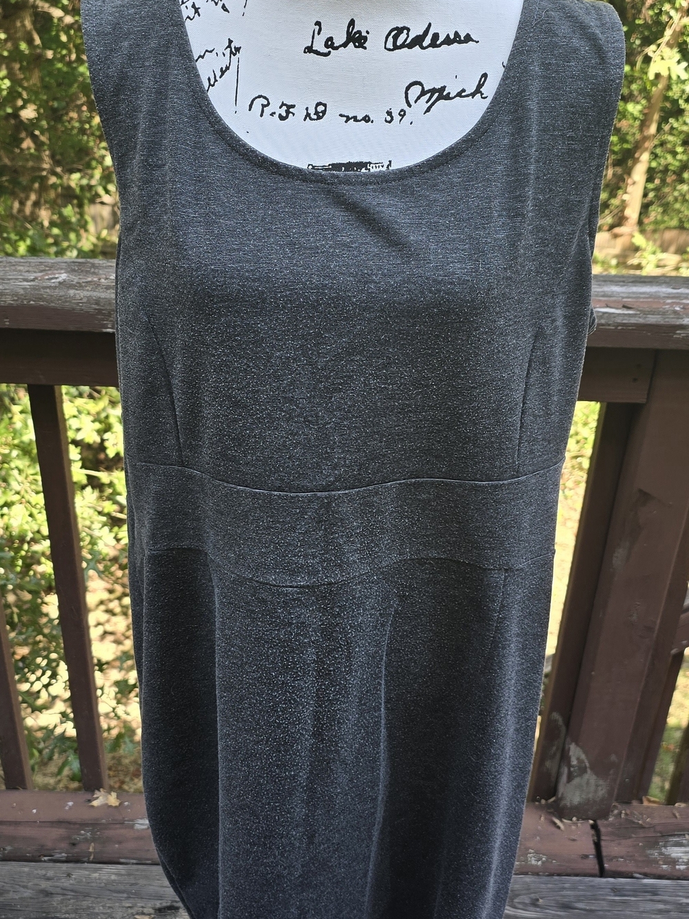 Avenue Metallic Charcoal Gray Midi Dress